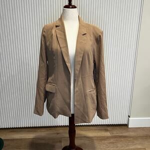 SKIES ARE BLUE Women's Open Front Blazer Size L In Brown